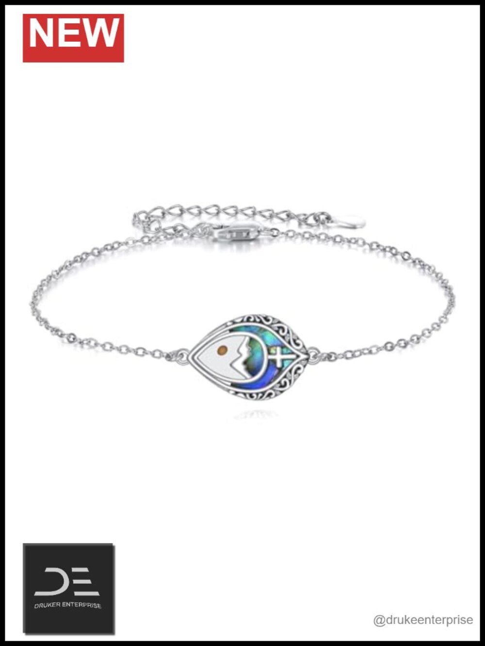 Mustard Seed Cross Anklet 925 Sterling Silver Adjustable 9-11 In
